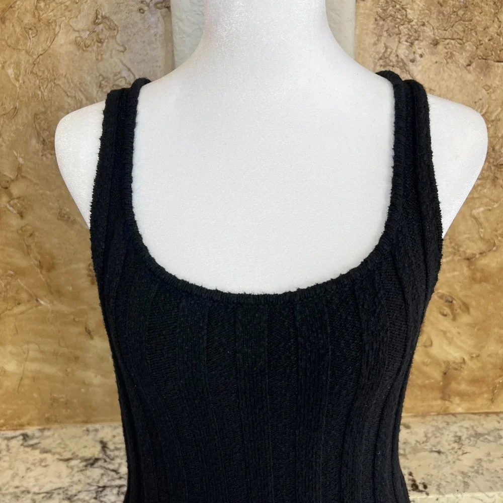 Free People FP Beach Santos Sweater Bodycon Midi Dress Small Ribbed Black Resort